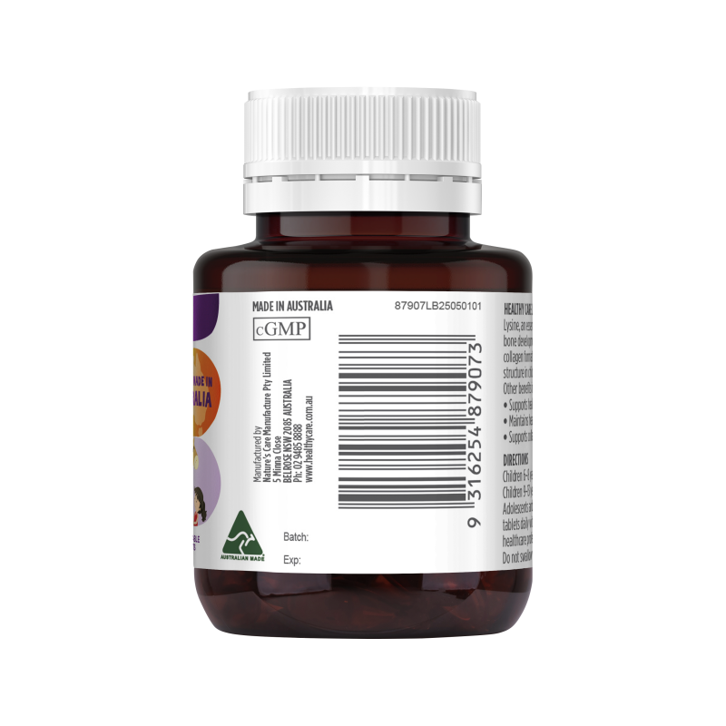 Healthy Care Plus Lysine Grow Up 60 Chewable Tablets