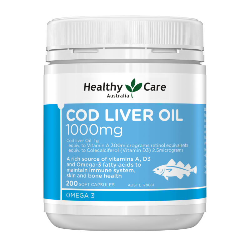 Healthy Care Cod Liver Oil 1000mg 200 Capsules