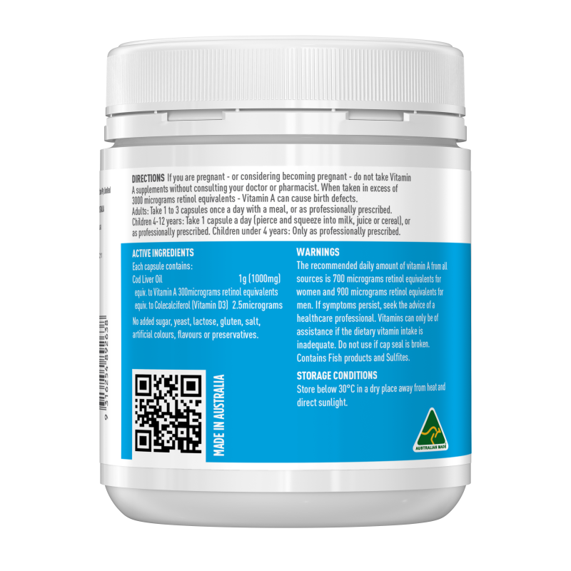 Healthy Care Cod Liver Oil 1000mg 200 Capsules