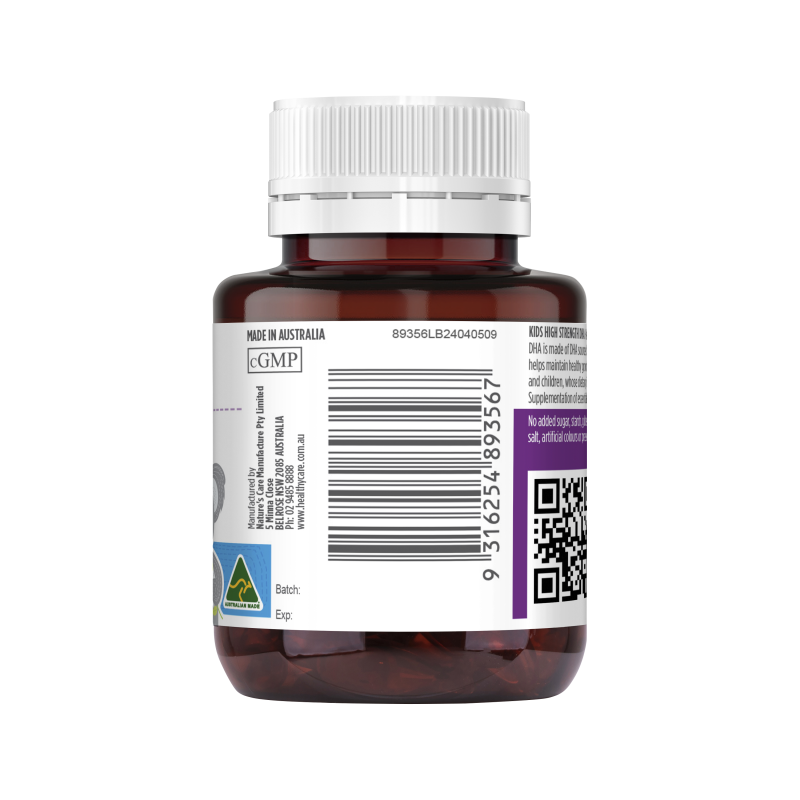 Healthy Care Kids High Strength DHA 60 Capsules