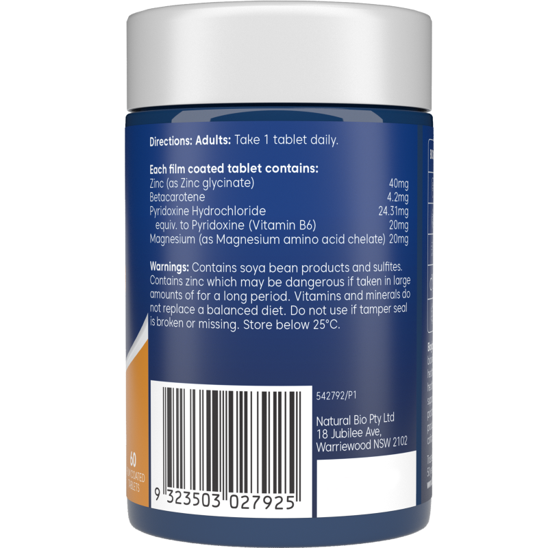 Bioglan Zinc Forte High Strength 40mg 60 Tablets
