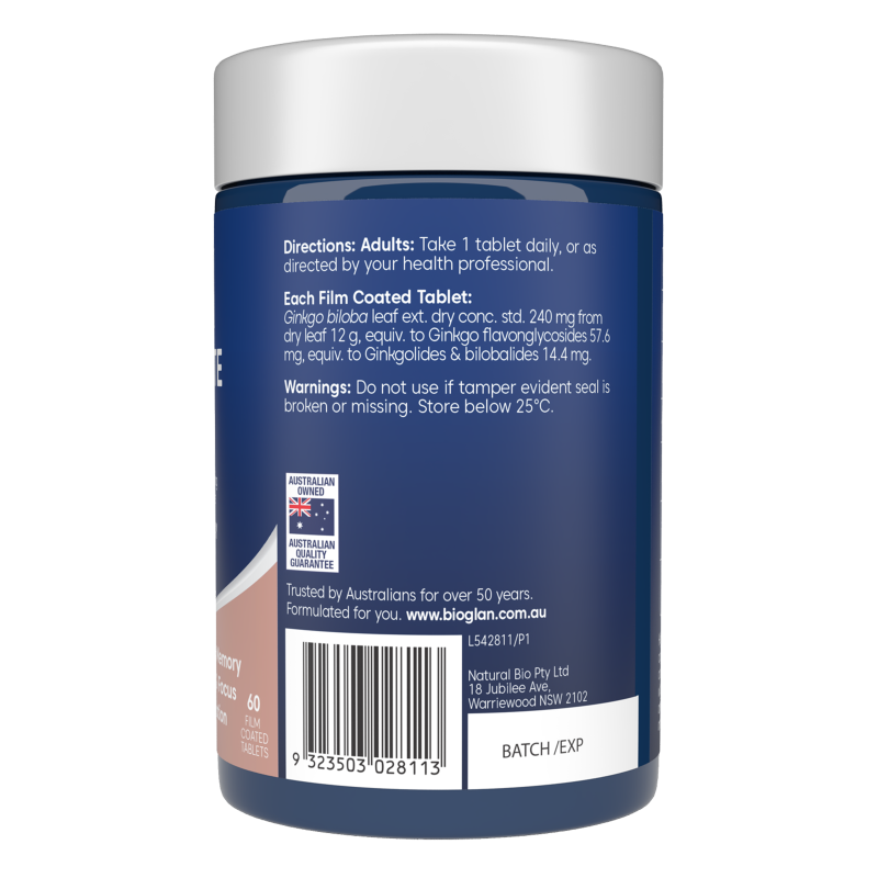 Bioglan Ginkgo Forte 12000mg 60 Tablets