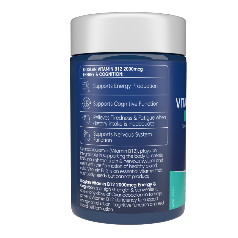 Bioglan Vitamin B12 2000mcg Energy & Cognition 90 Tablets