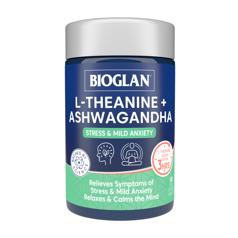 Bioglan L Theanine + Ashwagandha 50 Tablets