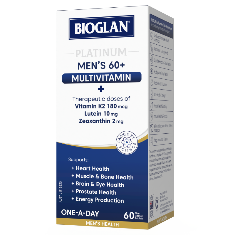 Bioglan Platinum Men's 60+ Multivitamin 60 Tablets