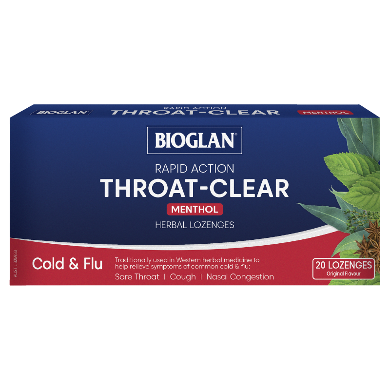 Bioglan Rapid Action Throat-Clear Menthol 20 Lozenges