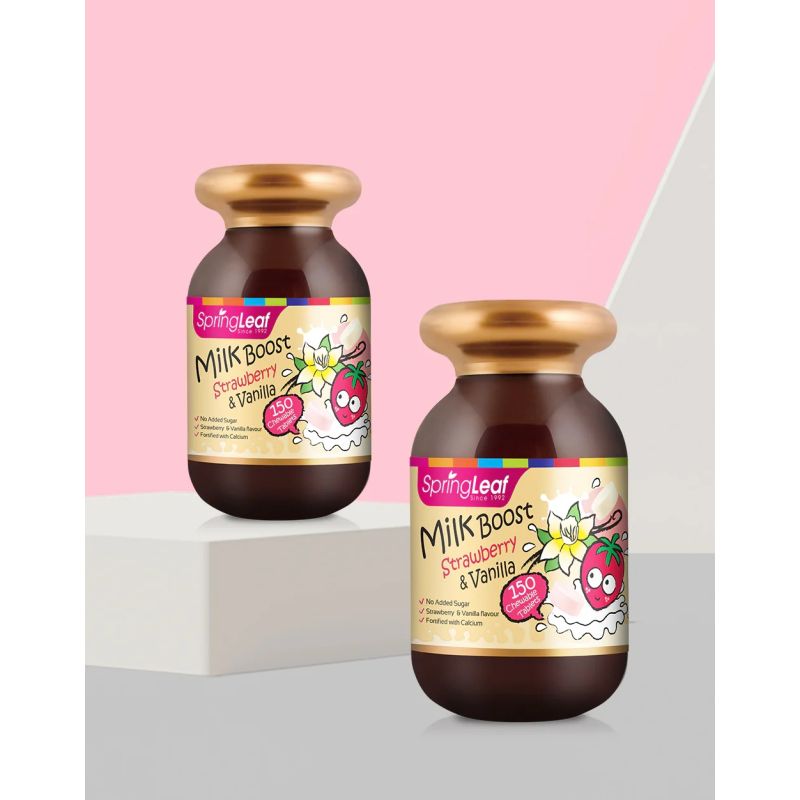 Springleaf Milk Boost Strawberry + Vanilla Chewable Tablets 150 Tablets