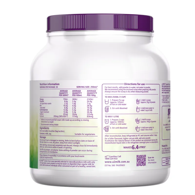 A2 Full Cream Premium Instant Milk Powder 900g