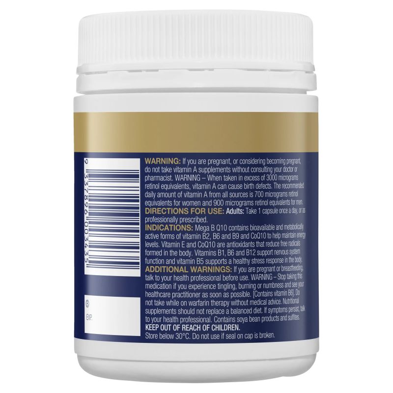 BioCeuticals Mega B Q10 120 Capsules