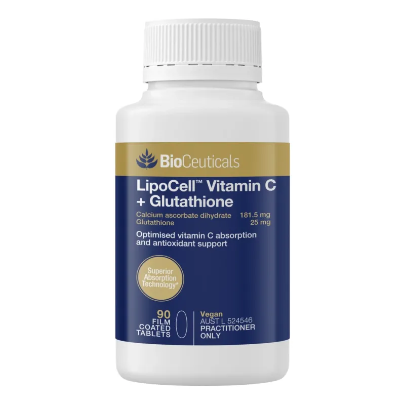 BioCeuticals LipoCell Vitamin C + Glutathione 90 Tablets