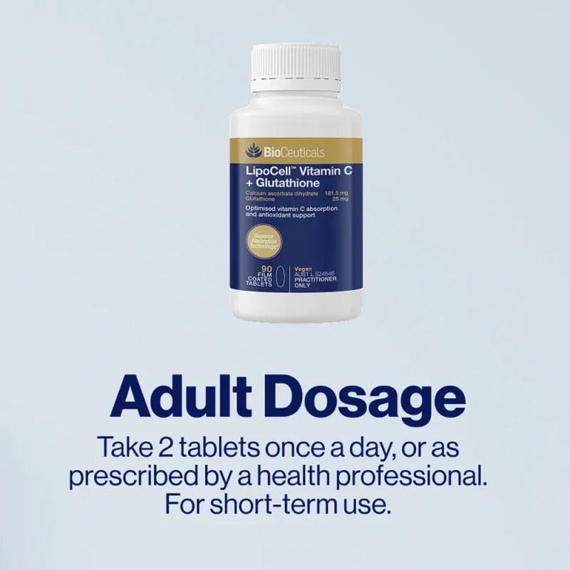 BioCeuticals LipoCell Vitamin C + Glutathione 90 Tablets