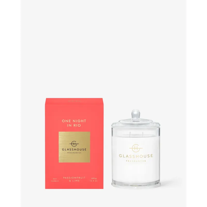 Glasshouse Fragrances-One Night In Rio Triple Scented Soy Candle 380g