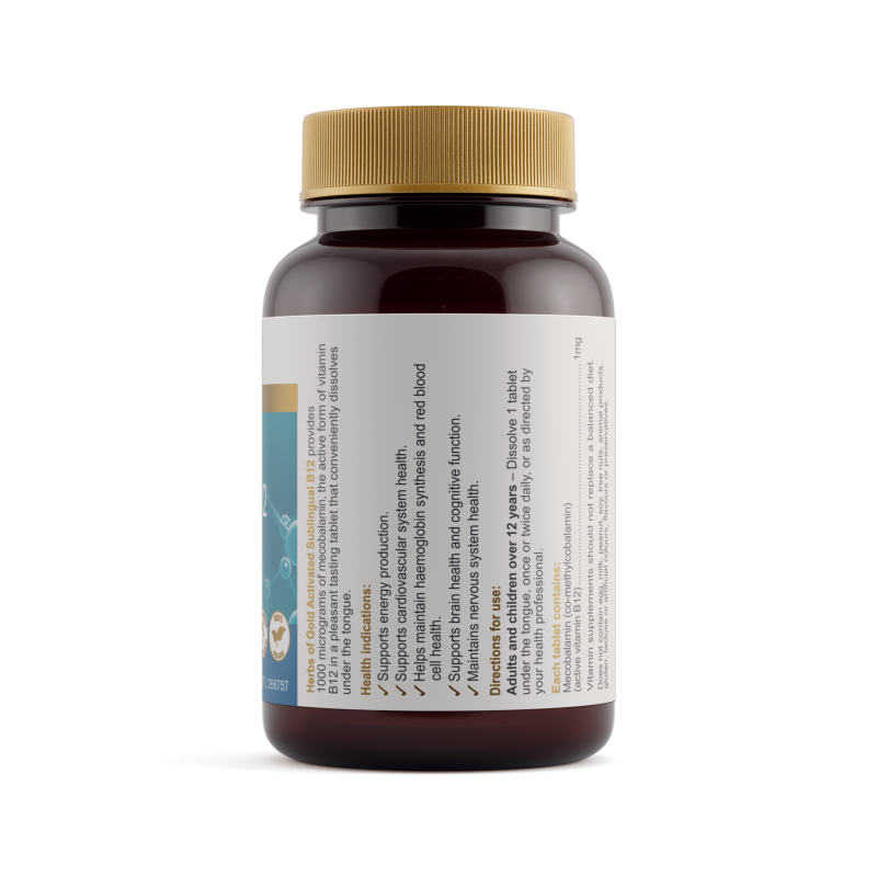 Herbs of Gold Activated Sublingual B12 75 Tablets