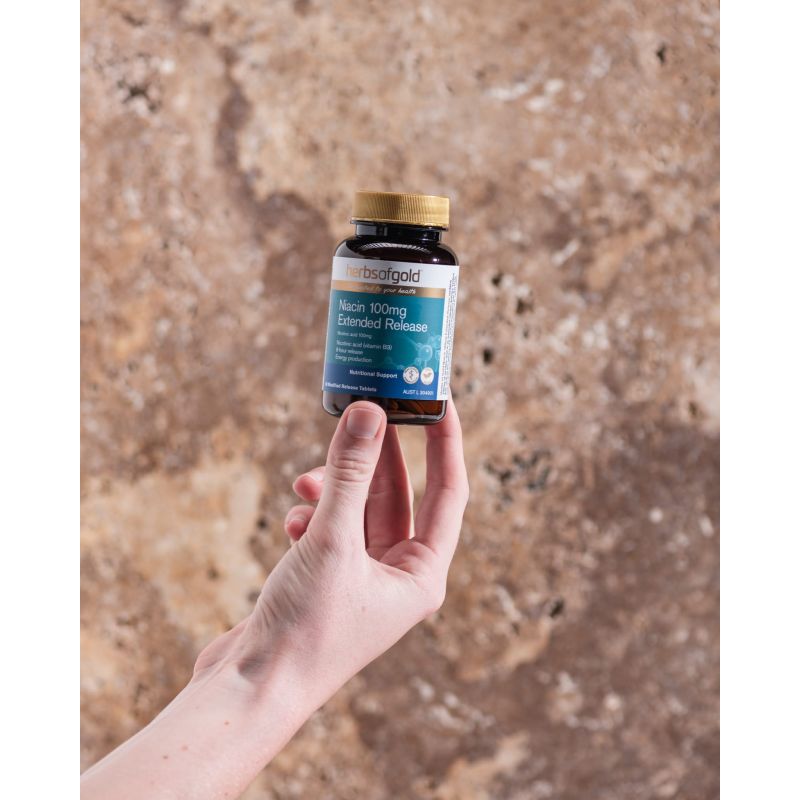 Herbs of Gold Niacin 100mg Extended Release 60 Tablets