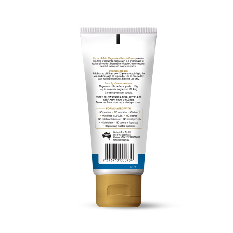 Herbs of Gold Magnesium Muscle Cream 100g