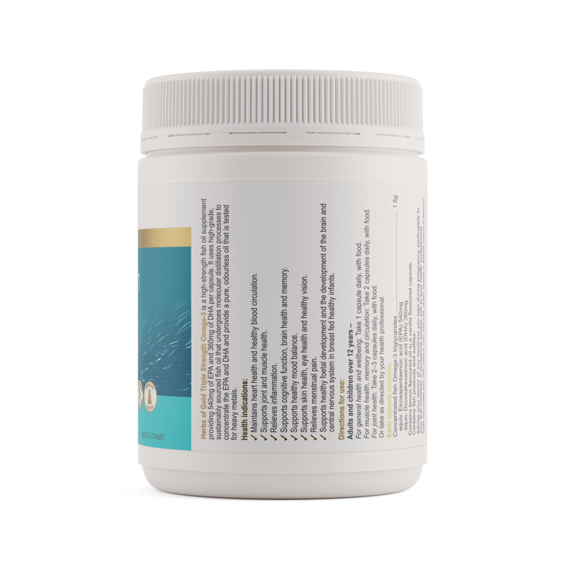 Herbs of Gold Triple Strength Omega 3 150 Capsules