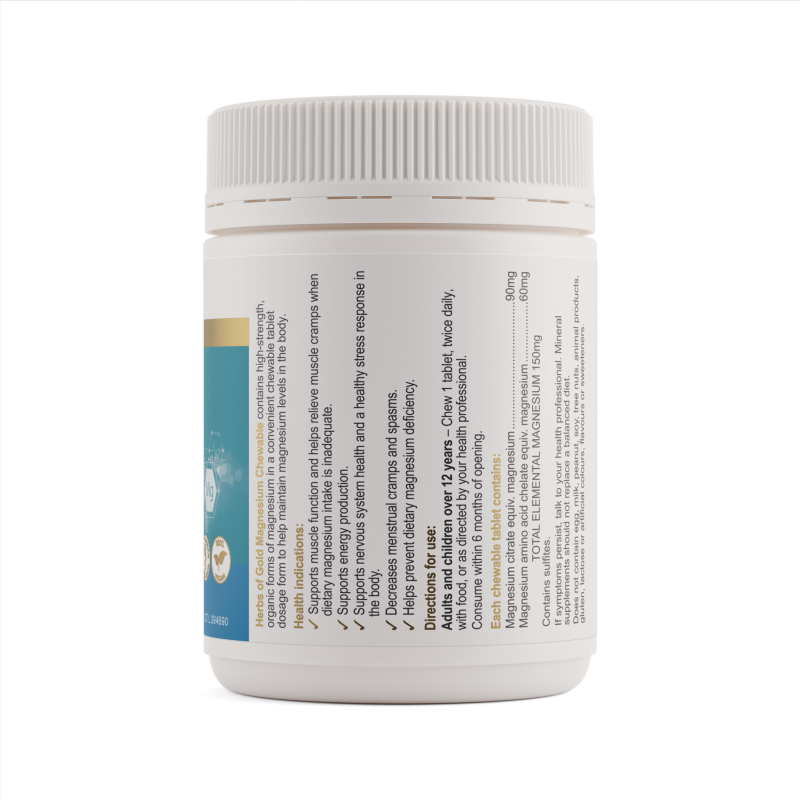 Herbs of Gold Magnesium Chewable 60 Tablets