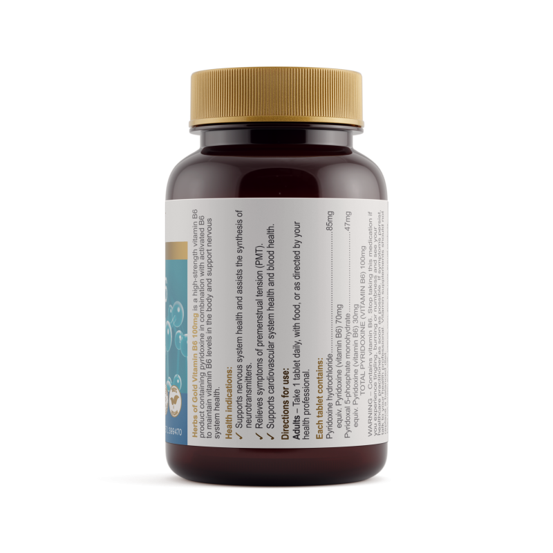 Herbs of Gold Vitamin B6 100mg 60 Tablets