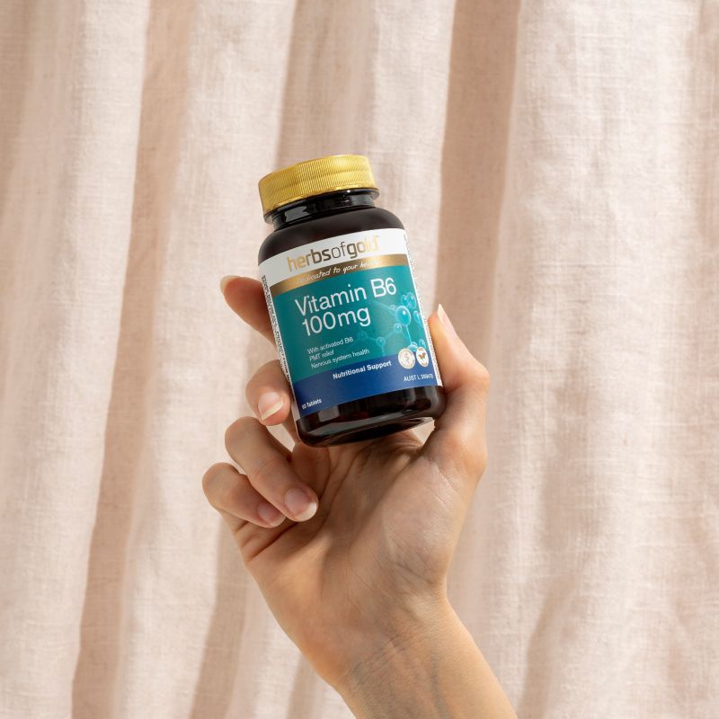 Herbs of Gold Vitamin B6 100mg 60 Tablets