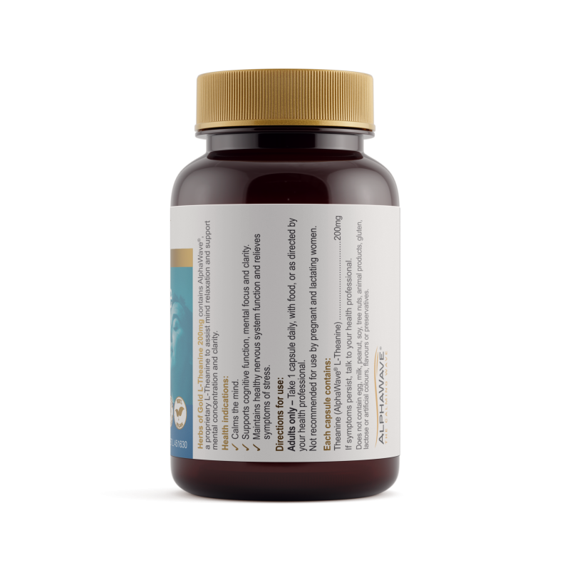 Herbs of Gold L Theanine 200mg 30 Capsules