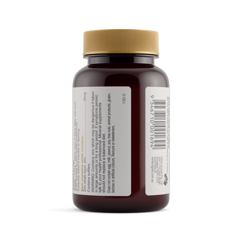 Herbs of Gold Zinc Chewable 60 Tablets