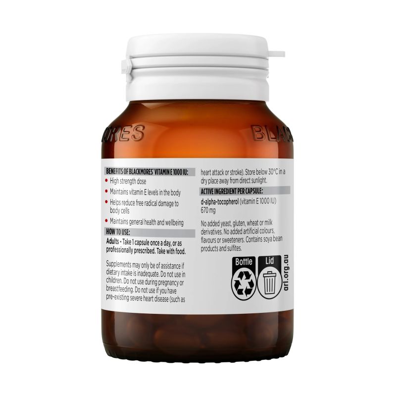Blackmores Vitamin E 1000 IU 30 Capsules