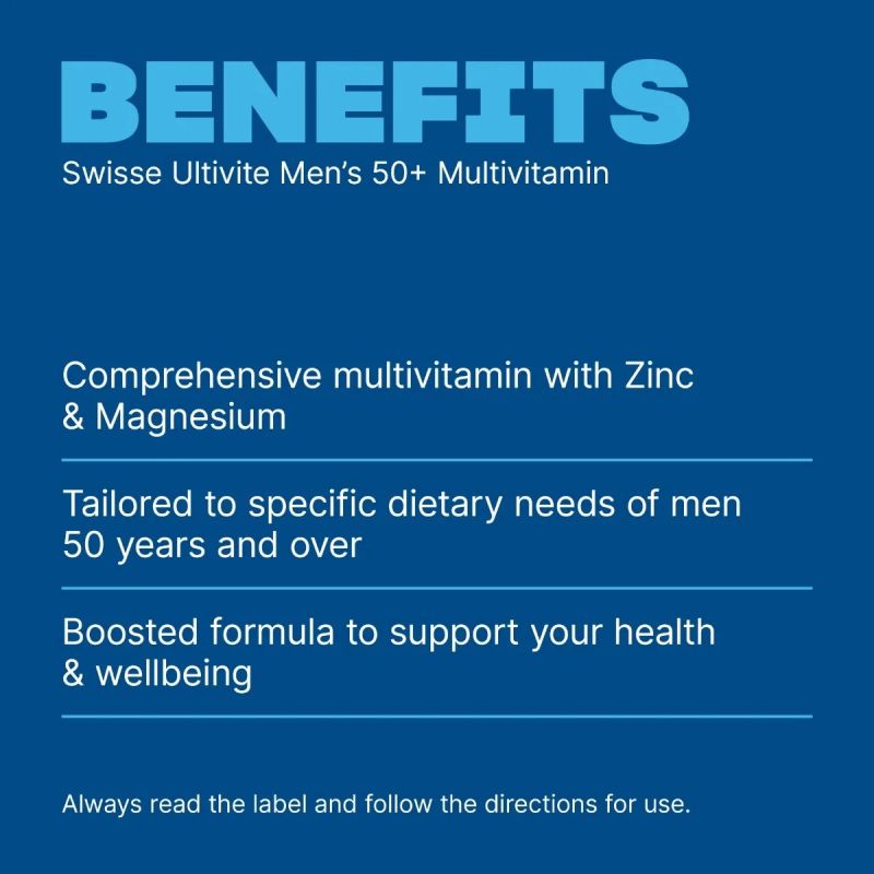 Swisse Ultivite Men's 50 + Multivitamin 60 Tablets