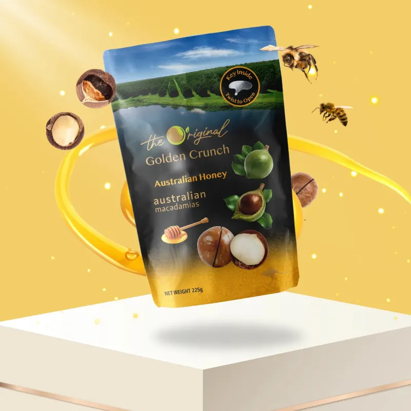 Macadamias Australia The Original Golden Crunch Macadamias Australian Honey 225g