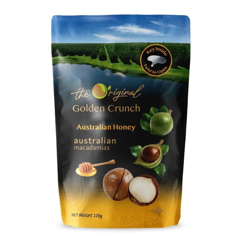 Macadamias Australia The Original Golden Crunch Macadamias Australian Honey 225g