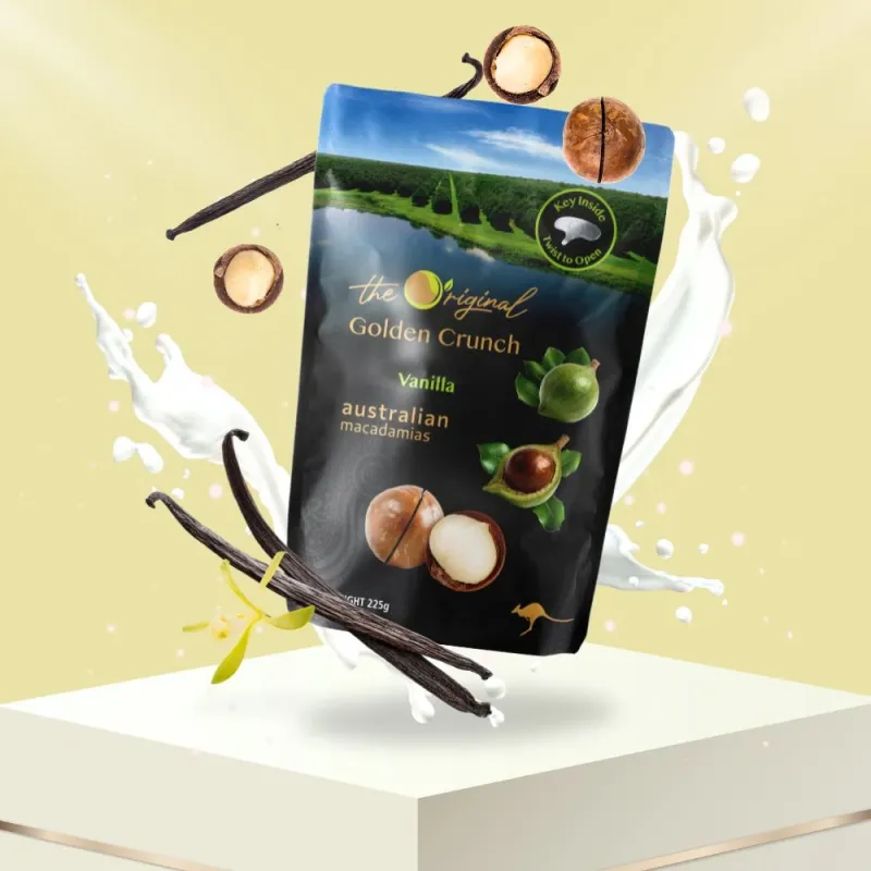 Macadamias Australia The Original Golden Crunch Macadamias Vanilla 225g