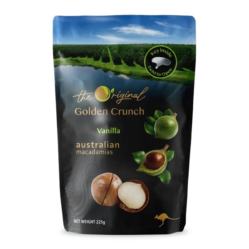 Macadamias Australia The Original Golden Crunch Macadamias Vanilla 225g
