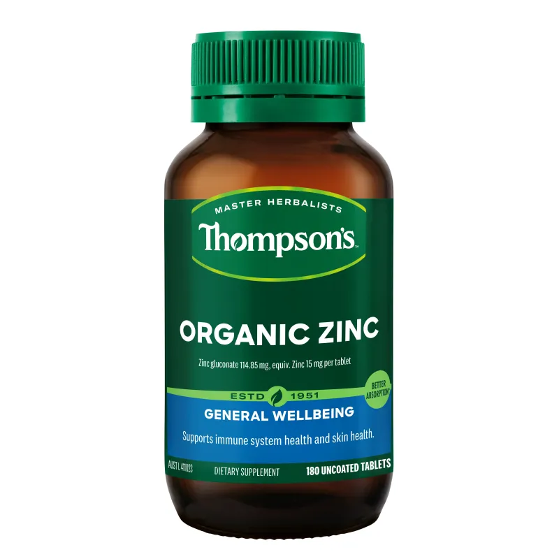Thompson's Organic Zinc 180 Tablets