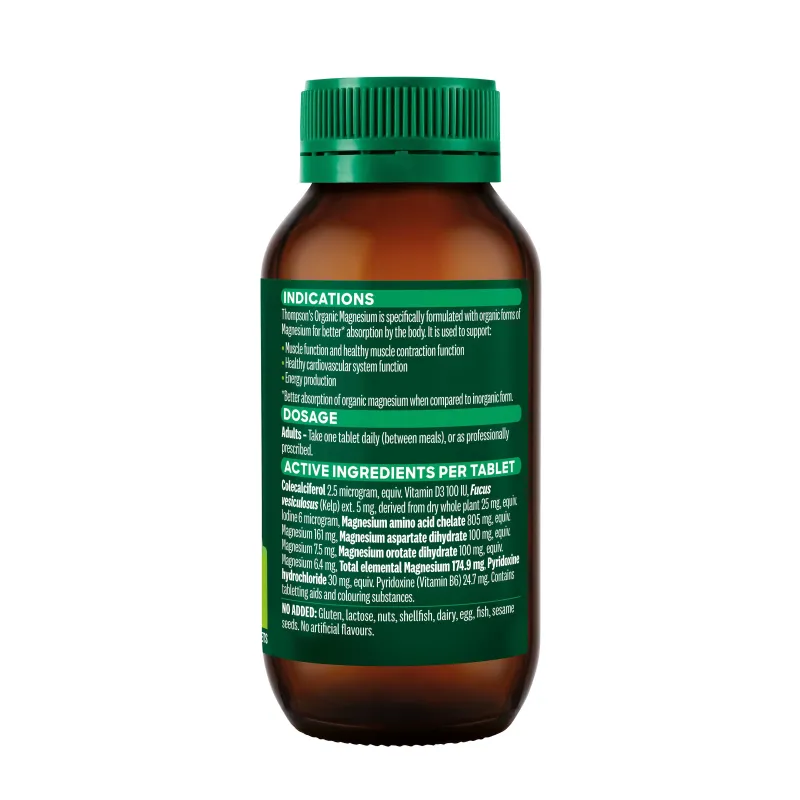 Thompson's Organic Magnesium 120 Tablets
