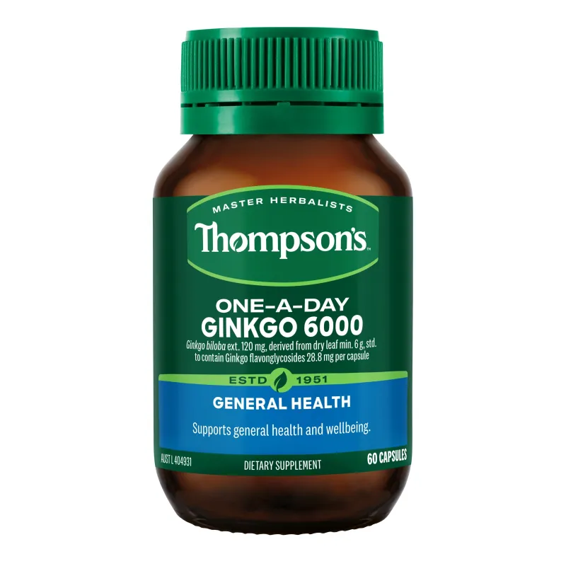 Thompson's One-A-Day Ginkgo Biloba 6000mg 60 Capsules