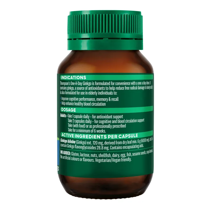Thompson's One-A-Day Ginkgo Biloba 6000mg 60 Capsules
