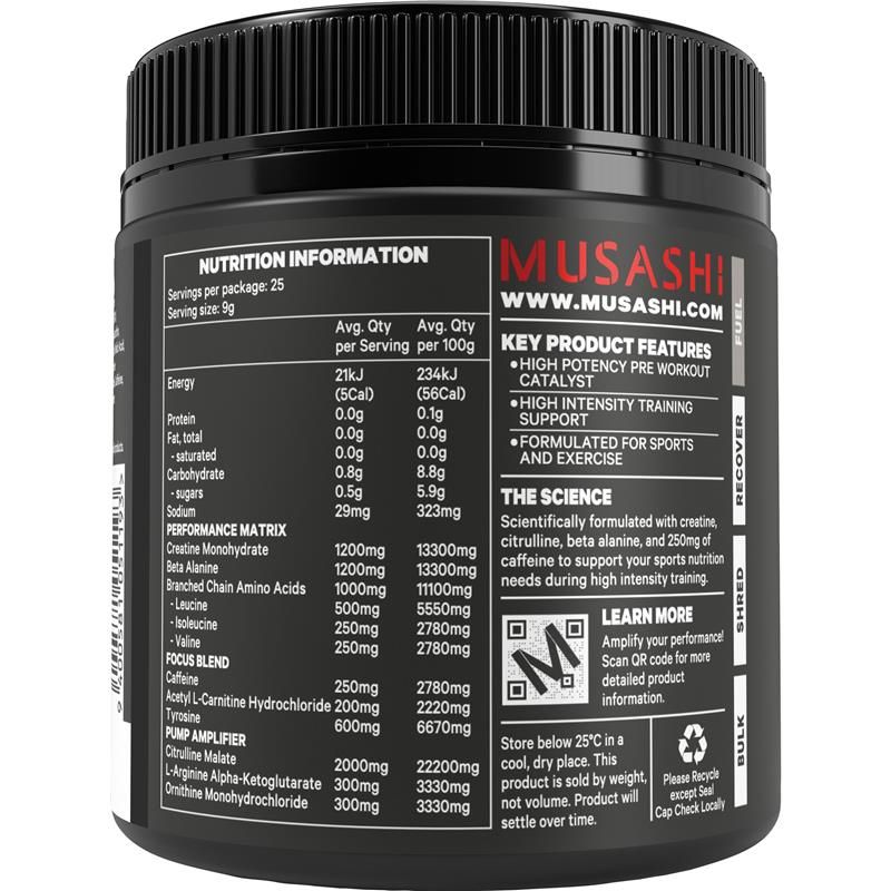 Musashi Pre Workout Watermelon 225g