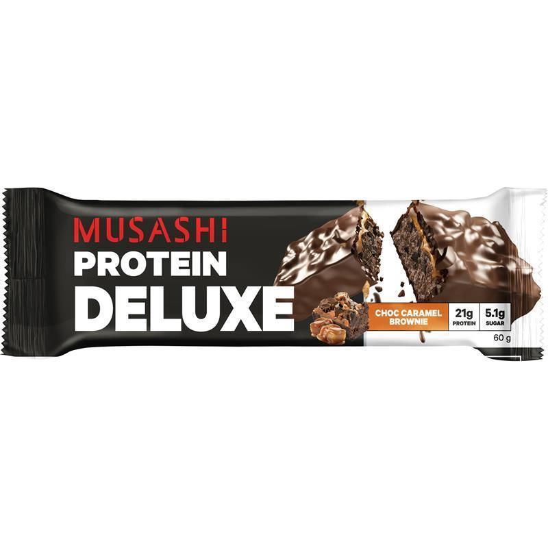 Musashi Deluxe Protein Bar Choc Caramel Brownie 60g x 12