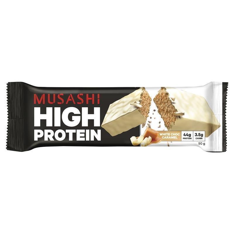 Musashi High Protein White Choc Caramel 90g x 12
