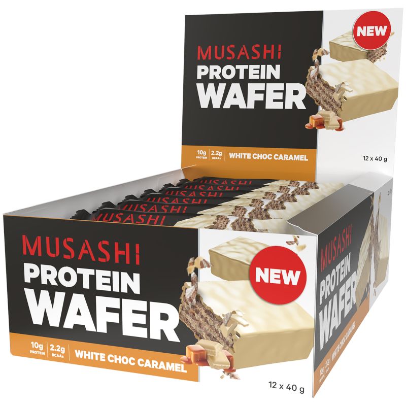 Musashi Protein Wafer White Chocolate Caramel 40g x 12