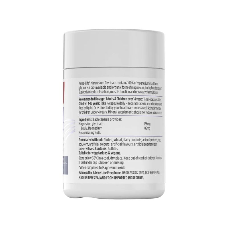 Nutra-Life Magnesium Glycinate 200 Capsules