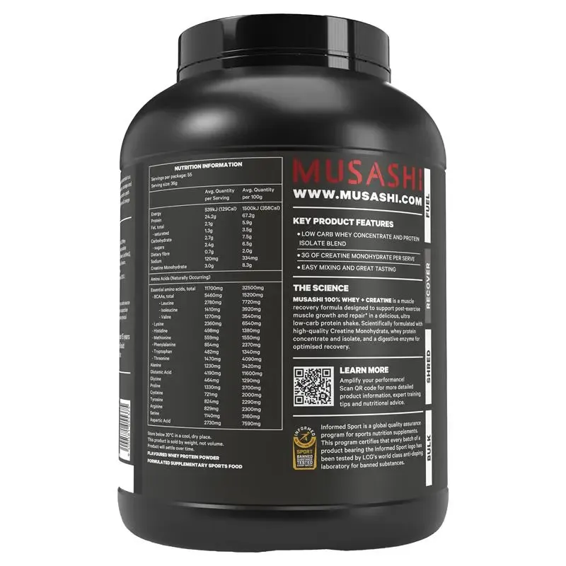 Musashi 100% Whey + Creatine Chocolate 2kg