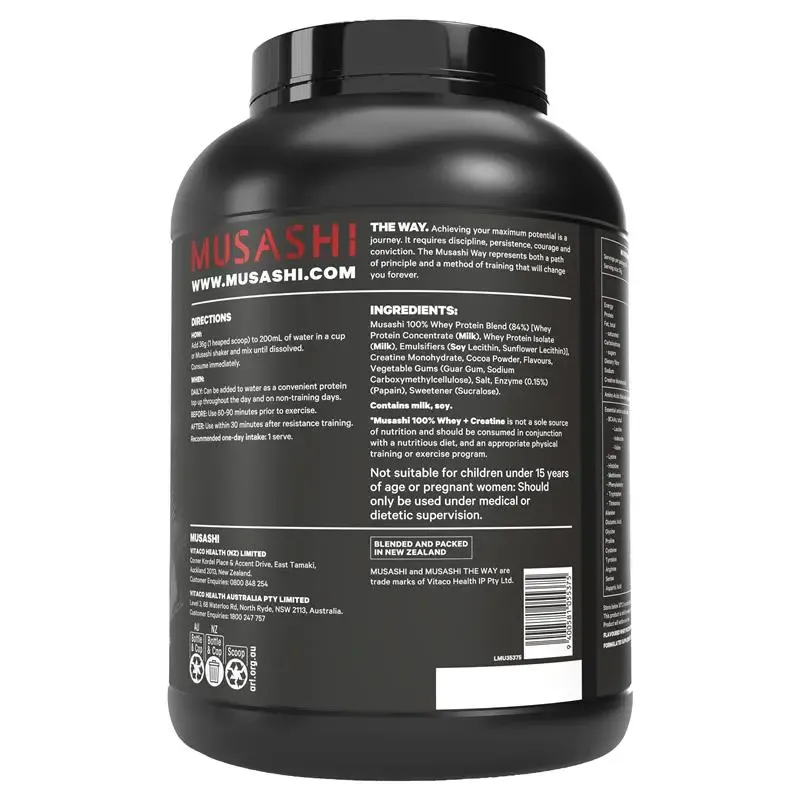 Musashi 100% Whey + Creatine Chocolate 2kg