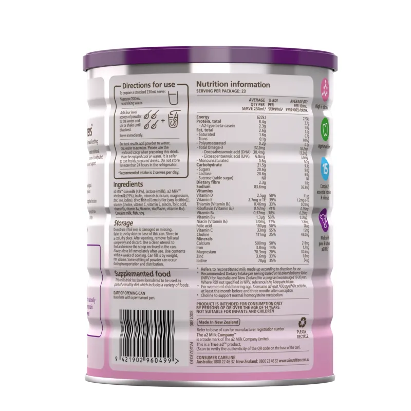 A2 Nutrition for Mothers Milk Powder 900g