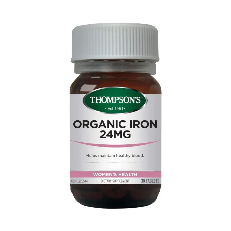 Thompson's Organic Iron 24Mg 30 Tablets