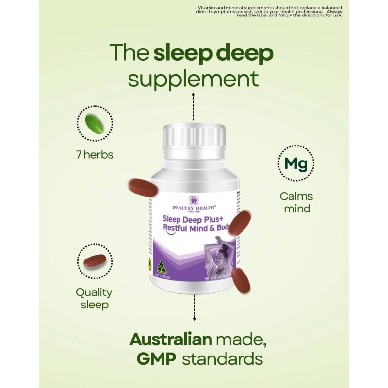 Wealthy Health-Sleep Deep Plus + Restful Mind & Body 60 Tablets