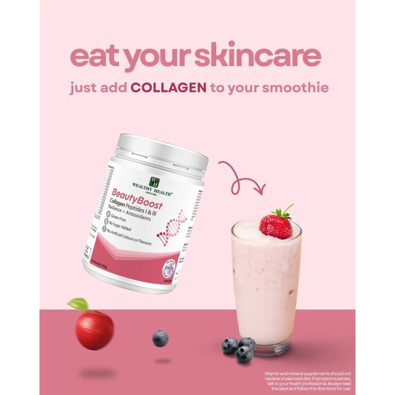 Wealthy Health-Beauty Boost Collagen Peptides I & III Powder 250g