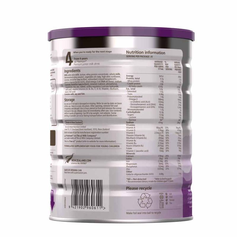 A2 Milk-Stage 3 Platinum Premium Toddler Milk Drink From 1-3 Years 900g