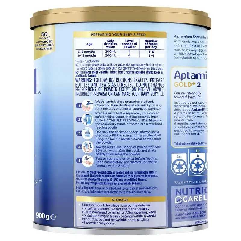 Aptamil-Stage 2 Gold+ Premium Follow-On Formula From 6-12 Months 900g