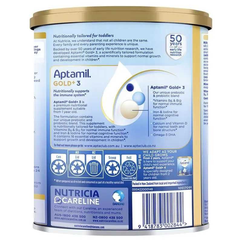 Aptamil-Stage 3 Gold+ Premium Toddler Nutritional Supplement From 1-2 Years 900g