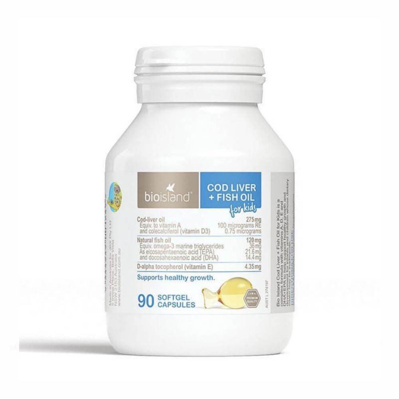 Bio Island-Cod Liver + Fish Oil 90 Capsules